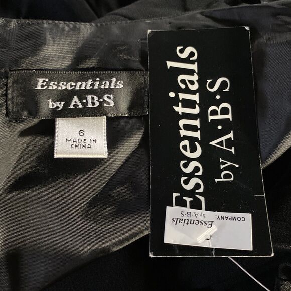 NWT ABS Essentials Dress 6 Black Empire V Neck 3/4 Sl Lined Deep V Neck Career - Picture 5 of 6